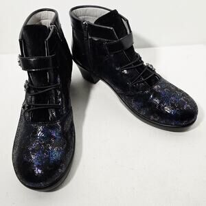Alegria Womens Heidi Black Dahlia Boots Sz 41 US 10.5-11 Metallic Shimmer